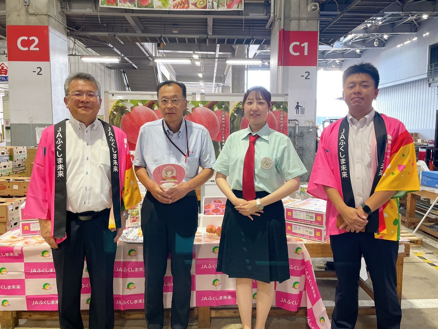 JAふくしま未来「桃」トップセールス｜お知らせ｜福岡大同青果株式会社
